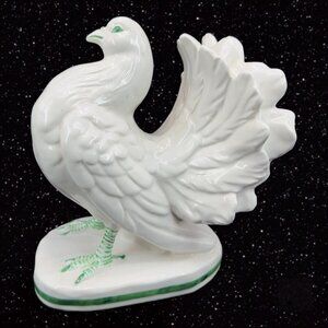 Italian Art Pottery White Bird Figurine Sculpture Marked Italy Meiselman Vintage